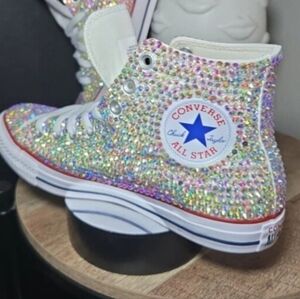 Bling Sneakets CONVERSE Chuck Taylor Shoes AB Big Sizes 9.5 Womens